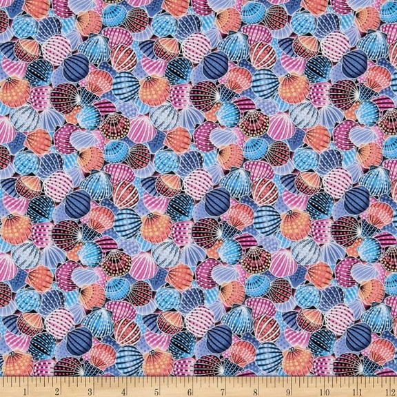 Oasis Fabrics Way Under Seashell Blue Multi, Fabric by the Yard