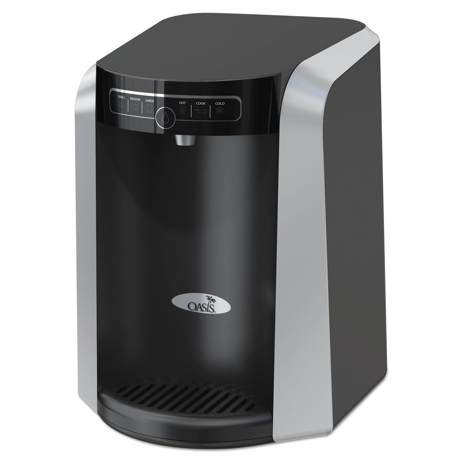 Aquarius Black Stainless Steel Countertop Hot and Cold Water Cooler