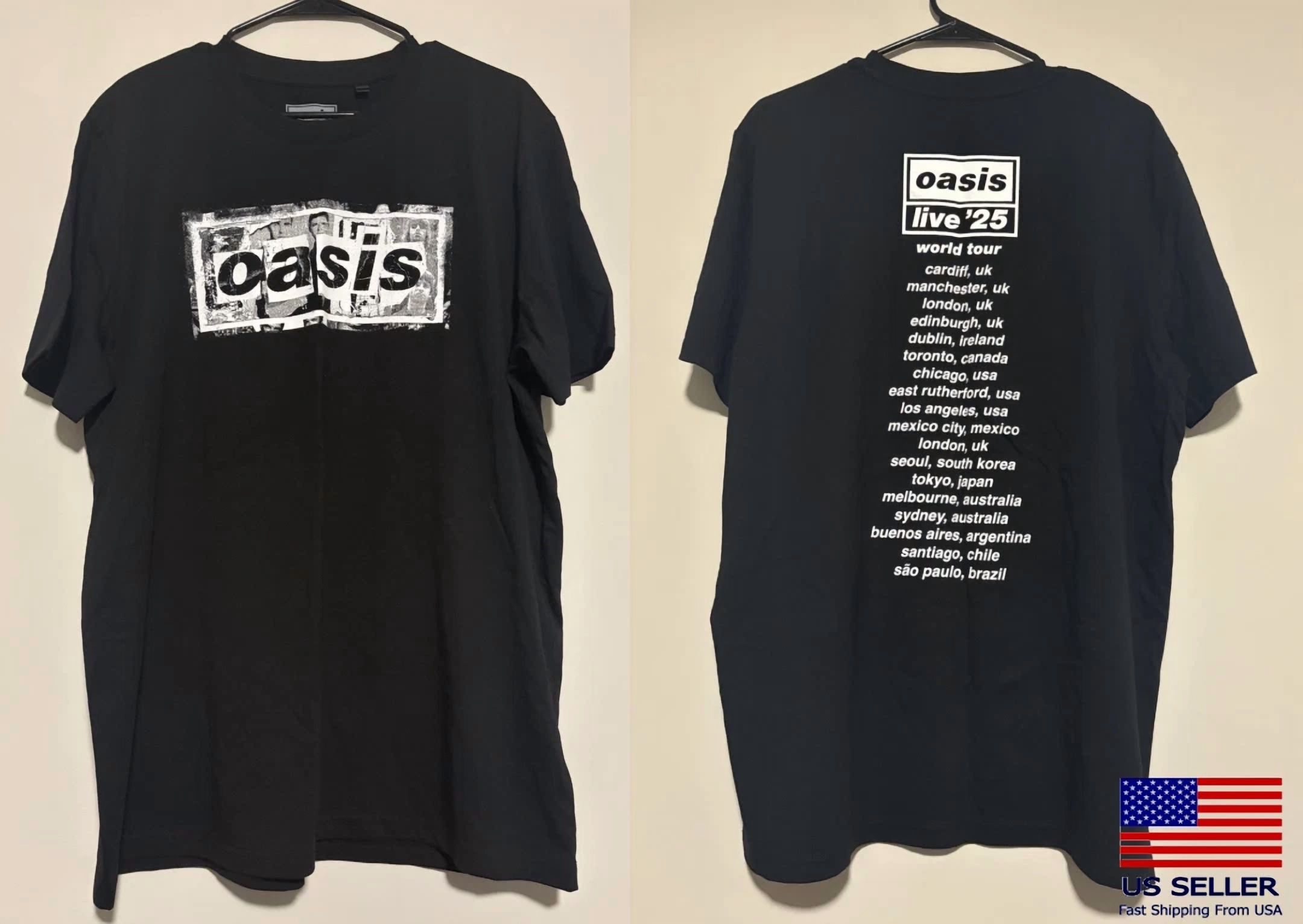 Oasis T-shirt Oasis Official Logo Tee – Classic Black With White