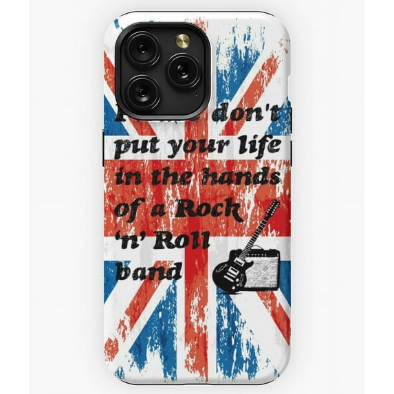 Oasis Lyrics Rock n Roll Band Union Jack British Music A016 Phone Case for iPhone 11 to 17 Pro Max