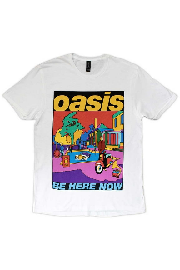 Oasis Men's Be Here Now Illustration T-Shirt White Medium | Officially Licensed Merchandise