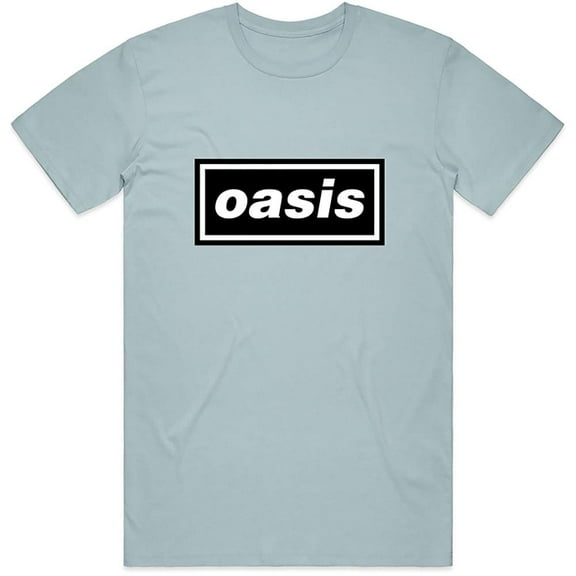 Oasis Men's Band Logo T-Shirt Light Blue Medium | Officially Licensed Merchandise