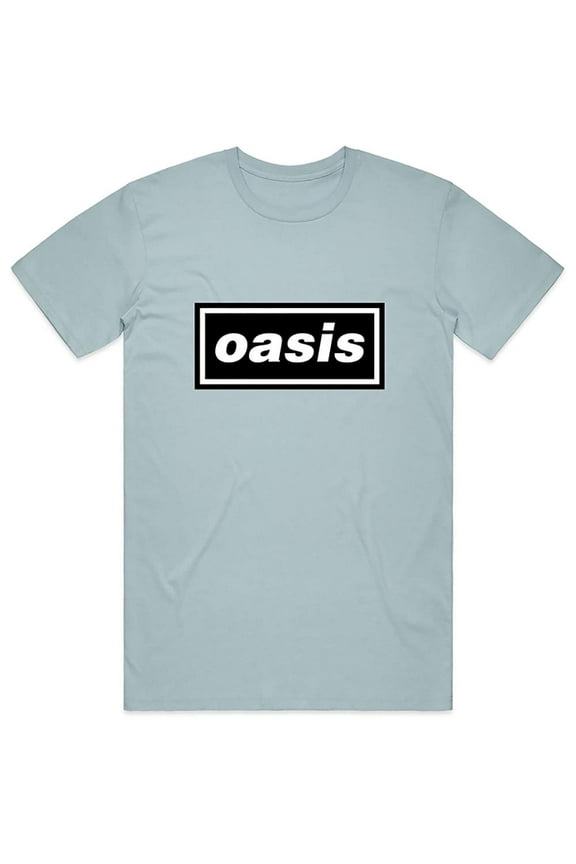 Oasis Men's Band Logo T-Shirt Light Blue Medium | Officially Licensed Merchandise