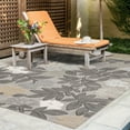 thumbnail image 1 of Oasis Modern Floral Beige and Cream Polypropylene Indoor Outdoor Area Rug, 7'x9' Rectangle, 1 of 7
