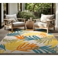 thumbnail image 1 of Oasis Modern Floral Gold Polypropylene Indoor Outdoor Area Rug, 9'x12' Rectangle, 1 of 7