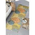thumbnail image 1 of Oasis Modern Floral Gold and Orange Polypropylene Indoor Outdoor Runner Rug, 2'x8' Rectangle, 1 of 7