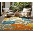 thumbnail image 1 of Oasis Modern Floral Gold Polypropylene Indoor Outdoor Area Rug, 8'x10' Rectangle, 1 of 7