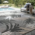 thumbnail image 1 of Oasis Modern Floral Gray and Beige Polypropylene Indoor Outdoor Area Rug, 7'x9' Rectangle, 1 of 7