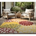 thumbnail image 1 of Oasis Modern Floral Red and Green Polypropylene Indoor Outdoor Area Rug, 5'x7' Rectangle, 1 of 7