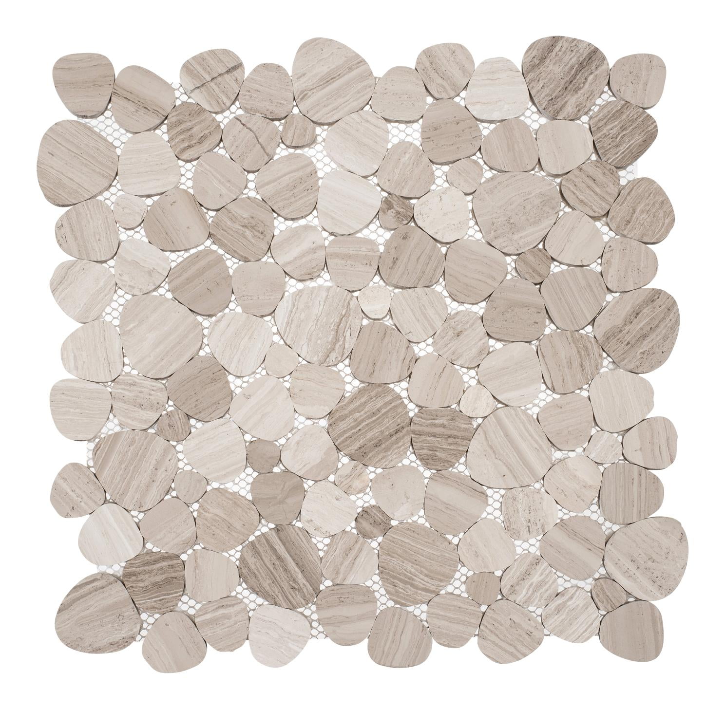 Oasis Natural Brown Marble Pebble Mosaic Tile