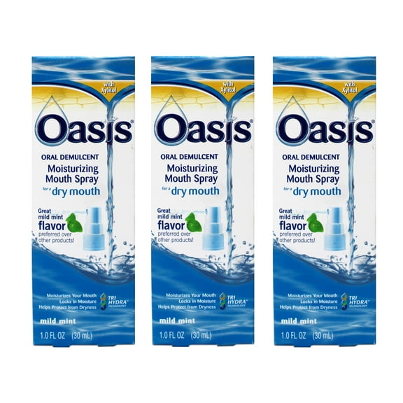 Oasis Moisturizing Mouth Spray for a Dry Mouth, Mild Mint Flavor, 1 FL OZ - 3 Pack