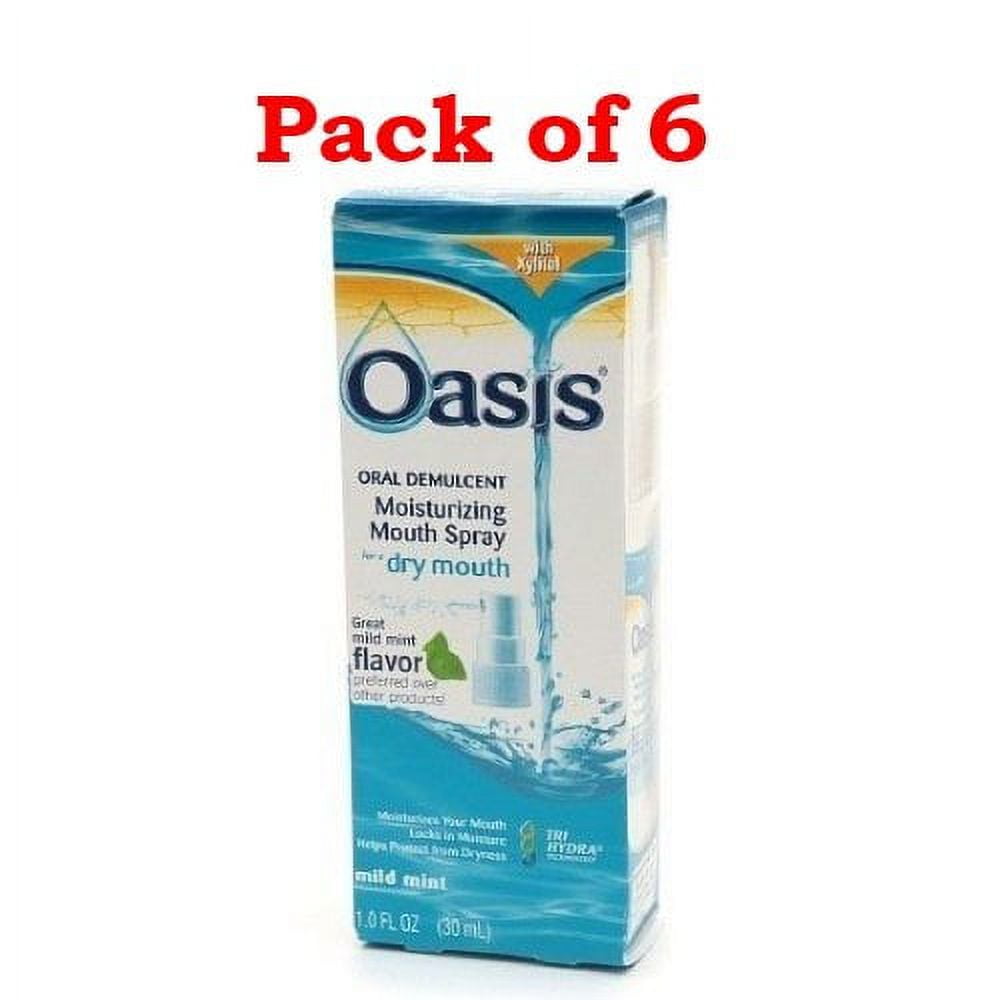 Oasis Oral Demulcent Moisturizing Dry Mouth Spray, Mild Mint, 1oz, 6