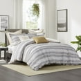 thumbnail image 1 of Oasis Oversized Chenille Jacquard Striped Comforter Set with Euro Shams and Throw Pillows, 1 of 3