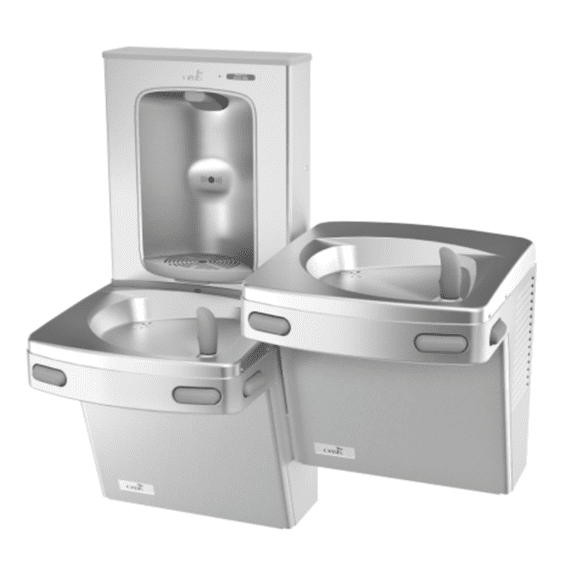 Oasis PG8EBFSL-SSA-STN Versacooler II Universal Refrigerated Drinking Fountain and Electronic Bottle Filler, Bi-Level, Non-Filtered, Stainless Steel