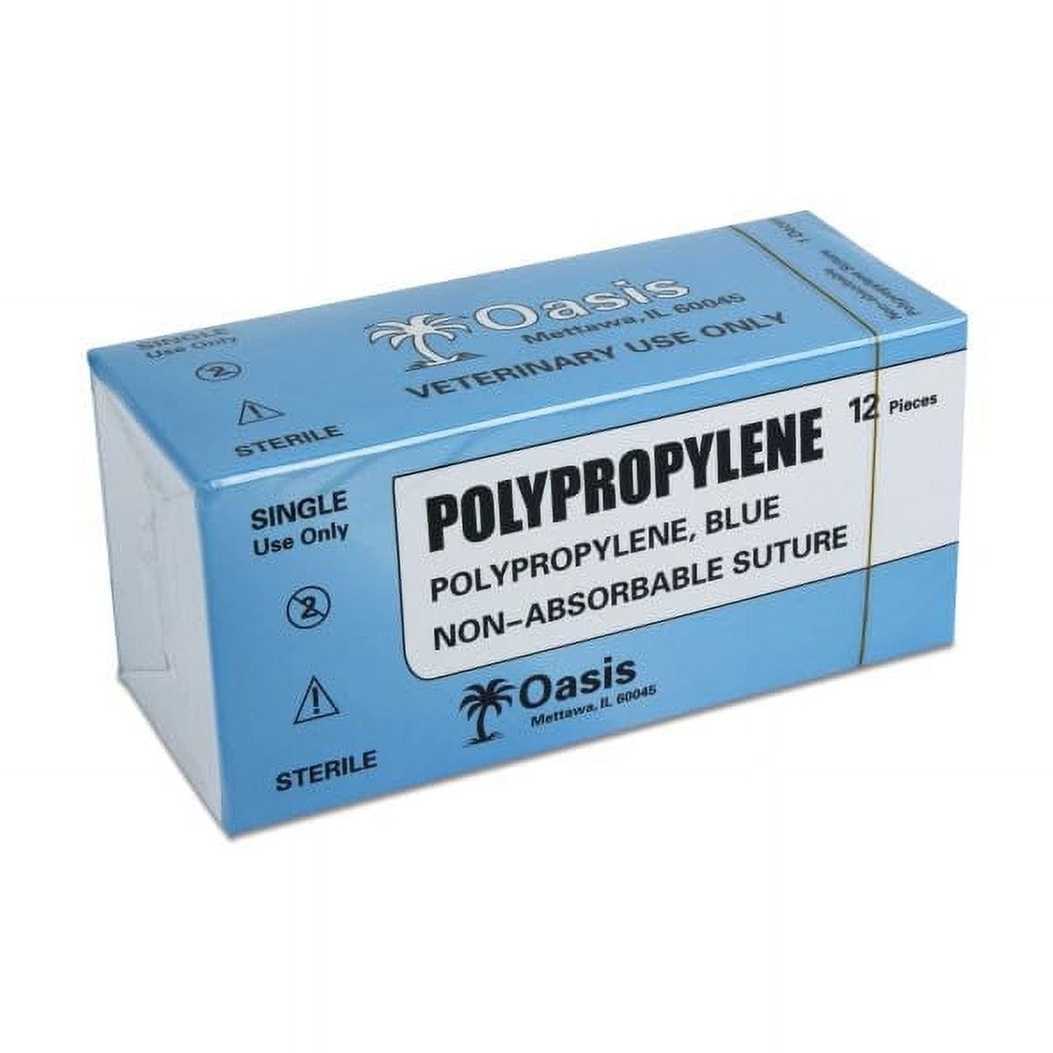 Oasis Polypropylene Surgical Suture, 3-0, (CT-1) 1/2 37mm Round Bodied Needle, 75cm, 12/Box, Veterinary Use