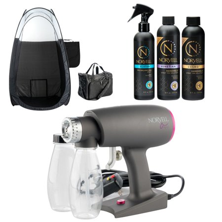 Oasis Portable Spray Tanning Machine with Norvell Professional Solution Kit and Pop Up Tent and Carry Bag