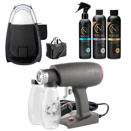 Oasis Portable Spray Tanning Machine with Norvell Professional Solution Kit and Pop Up Tent and Carry Bag