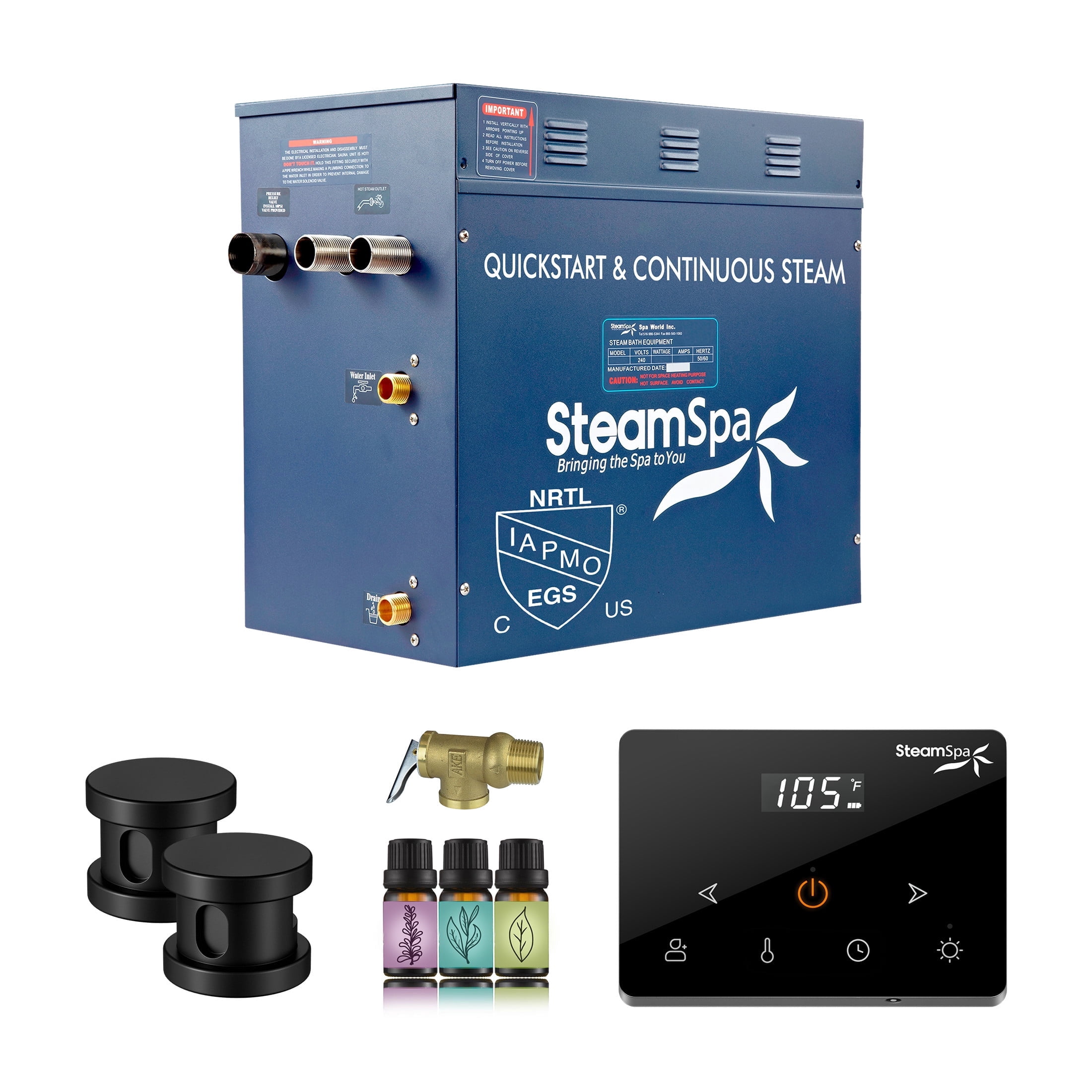 Oasis Series 10500-Watts Steam Generator with Continuous Steam Plus ...