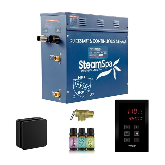 Oasis Series 6000-Watts Steam Generator with Continuous Steam Plus Easy Touch Pad in Matte Black