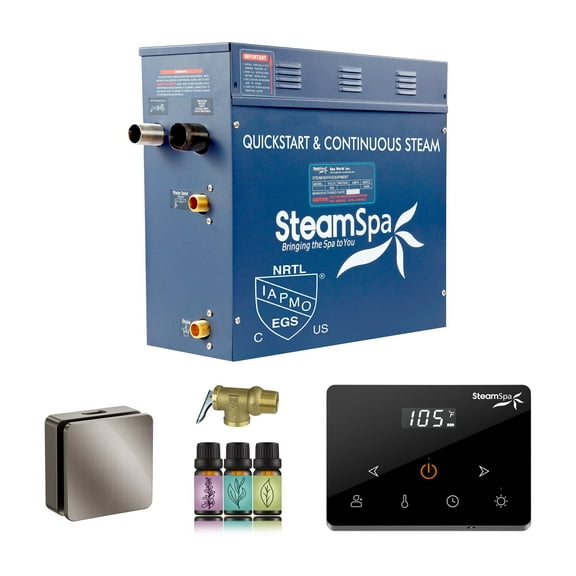 Oasis Series 9000-Watts Steam Generator with Continuous Steam Plus Fully Wireless Handheld Control in Brushed Nickel