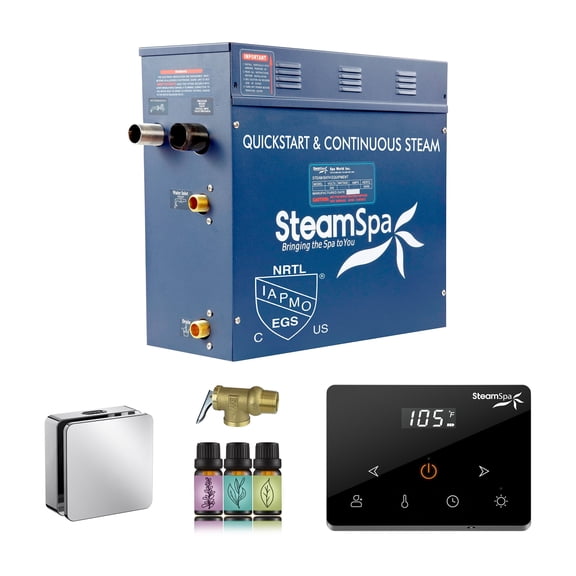 Oasis Series 9000-Watts Steam Generator with Continuous Steam Plus Fully Wireless Handheld Control in Polished Chrome