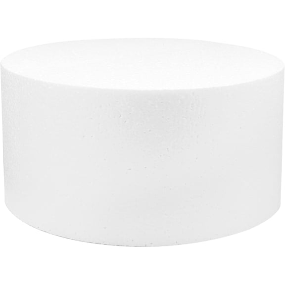 Oasis Supply Round Cake Dummy, 6" x 5", Styrofoam Display Form for Cake Decorating Practice and Bakery Supplies