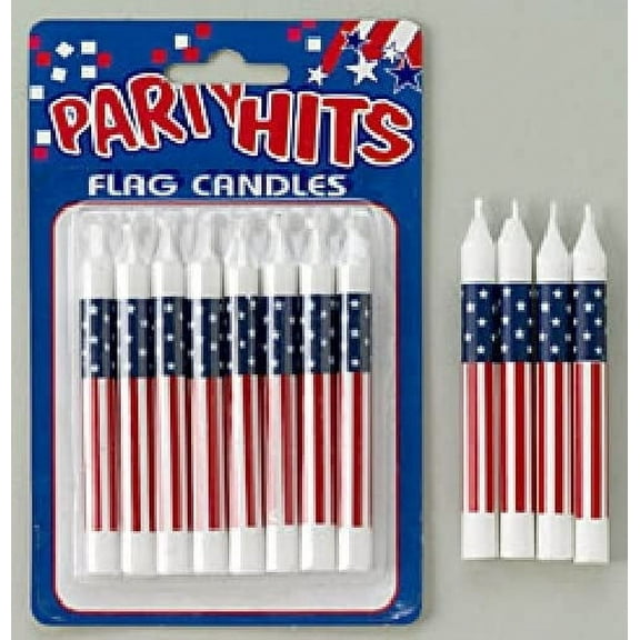 Oasis Supply, 8 pack Patriotic Birthday Candles, 3.25-Inch