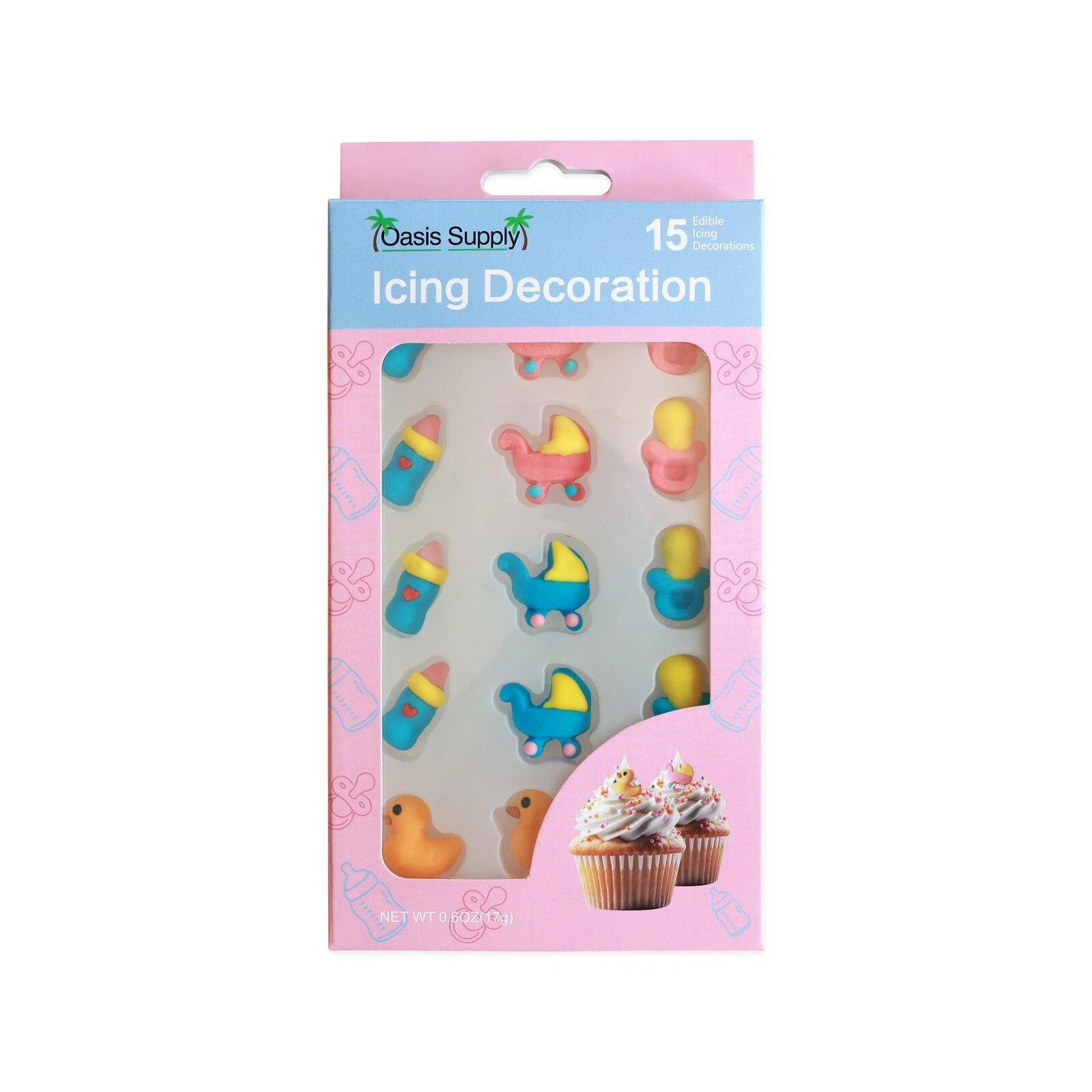 Oasis Supply Baby, Gender Reveal, Baby Shower Cake Or Cupcake Toppers, 15 Piece