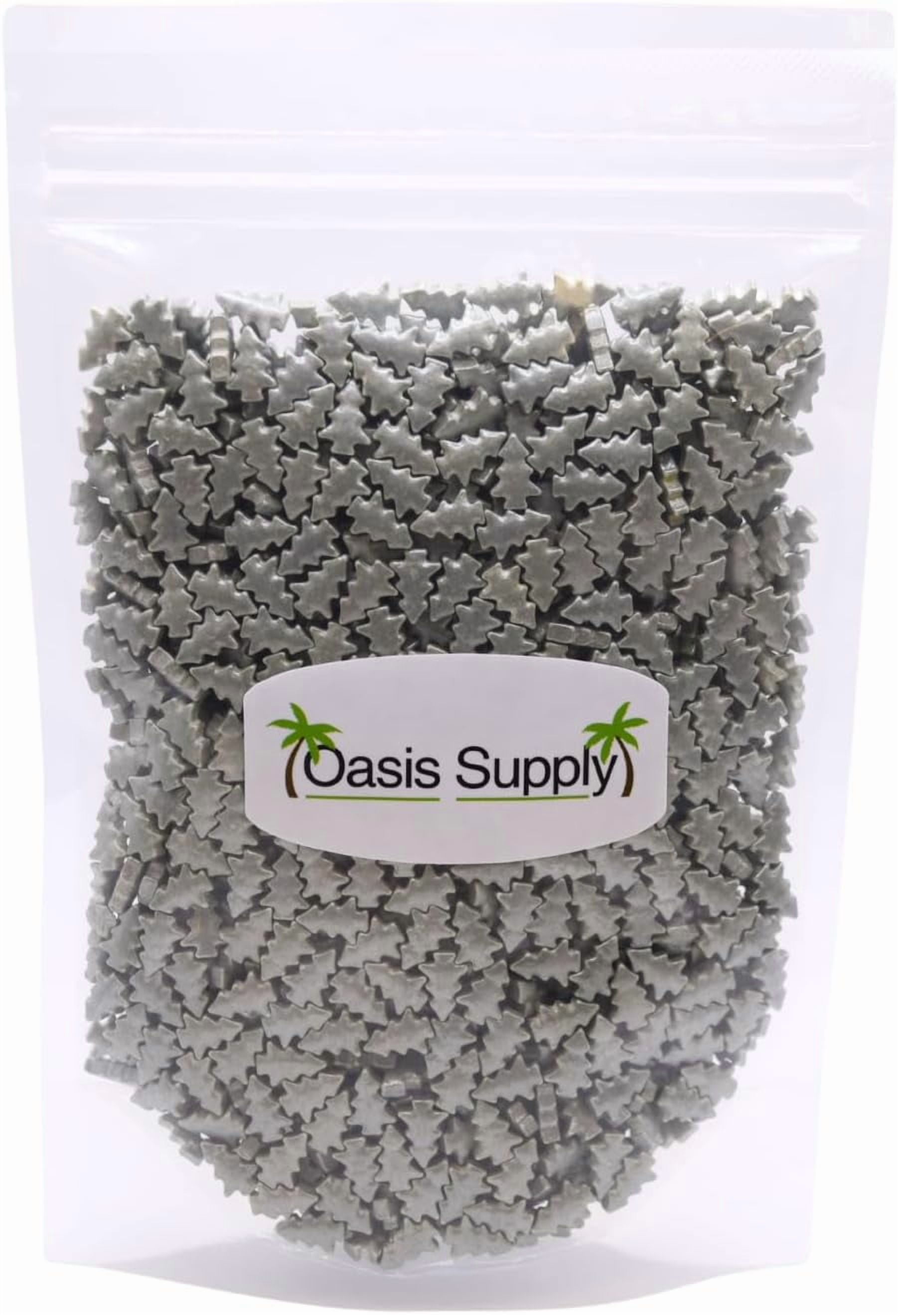 Oasis Supply, Christmas Cake Decorating, Cupcake Sprinkles, Cake Quins, and Edible Toppings, 200g - 7-ounce pouch (Silver Christmas Trees)