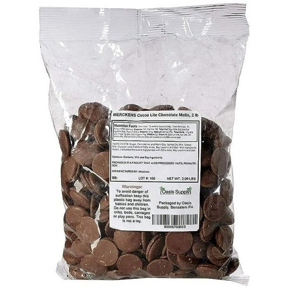 Oasis Supply, Merckens Chocolate Melts, Milk Chocolate, 1 lb