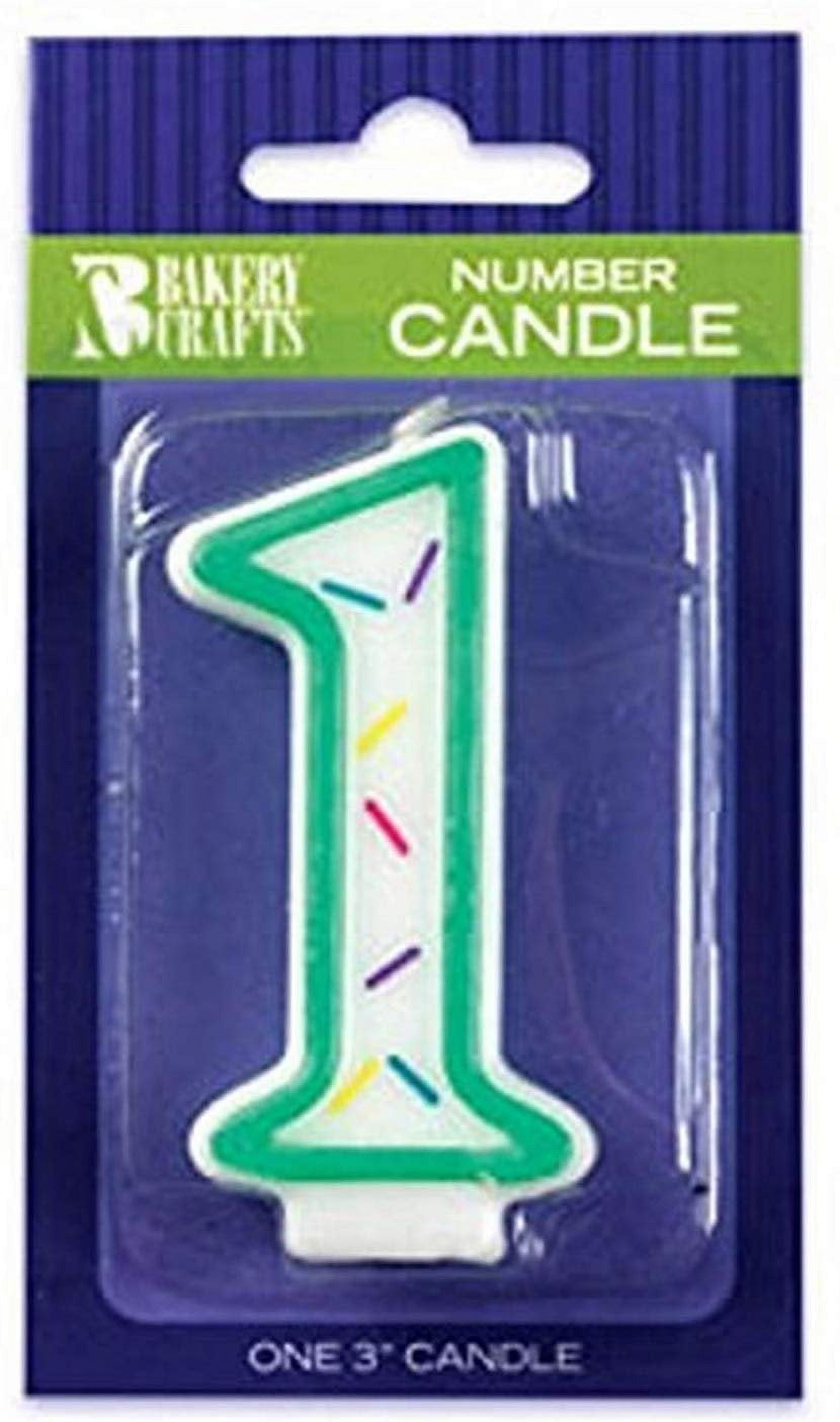 Oasis Supply Number1 Sprinkle Birthday Candles, 3Inch