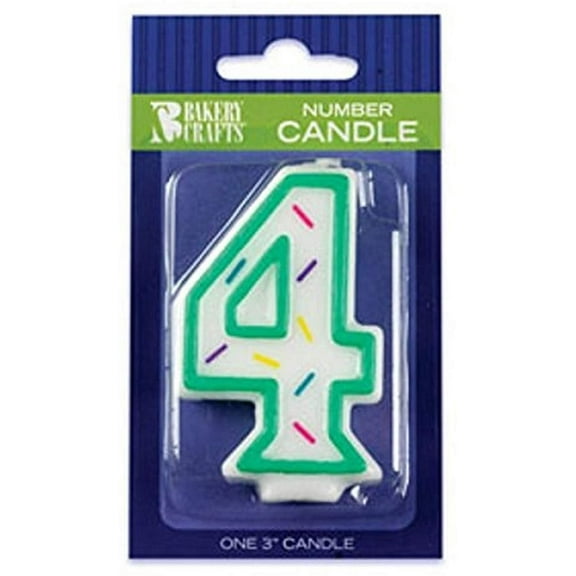 Oasis Supply Number-4 Sprinkle Birthday Candles, 3-Inch