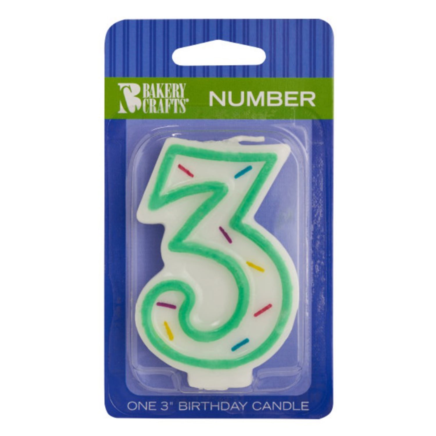 Oasis Supply Sprinkle Birthday Candles, 3Inch, Number3