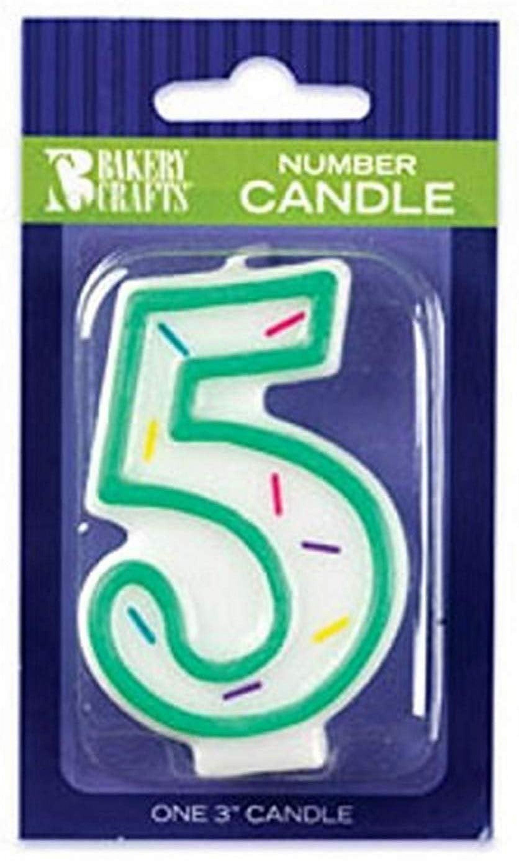 Oasis Supply Sprinkle Birthday Candles, 3Inch, Number5