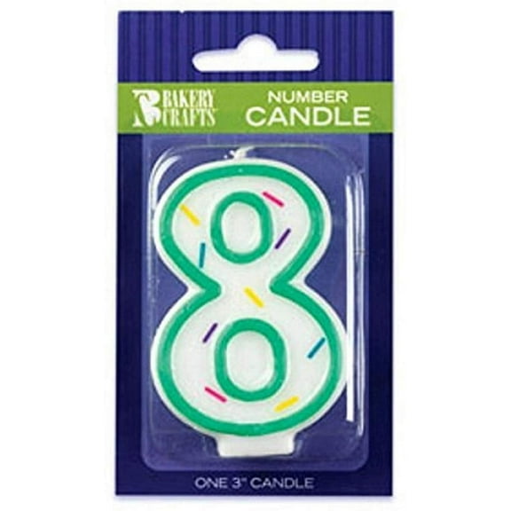Oasis Supply Sprinkle Birthday Candles, 3-Inch, Number-8