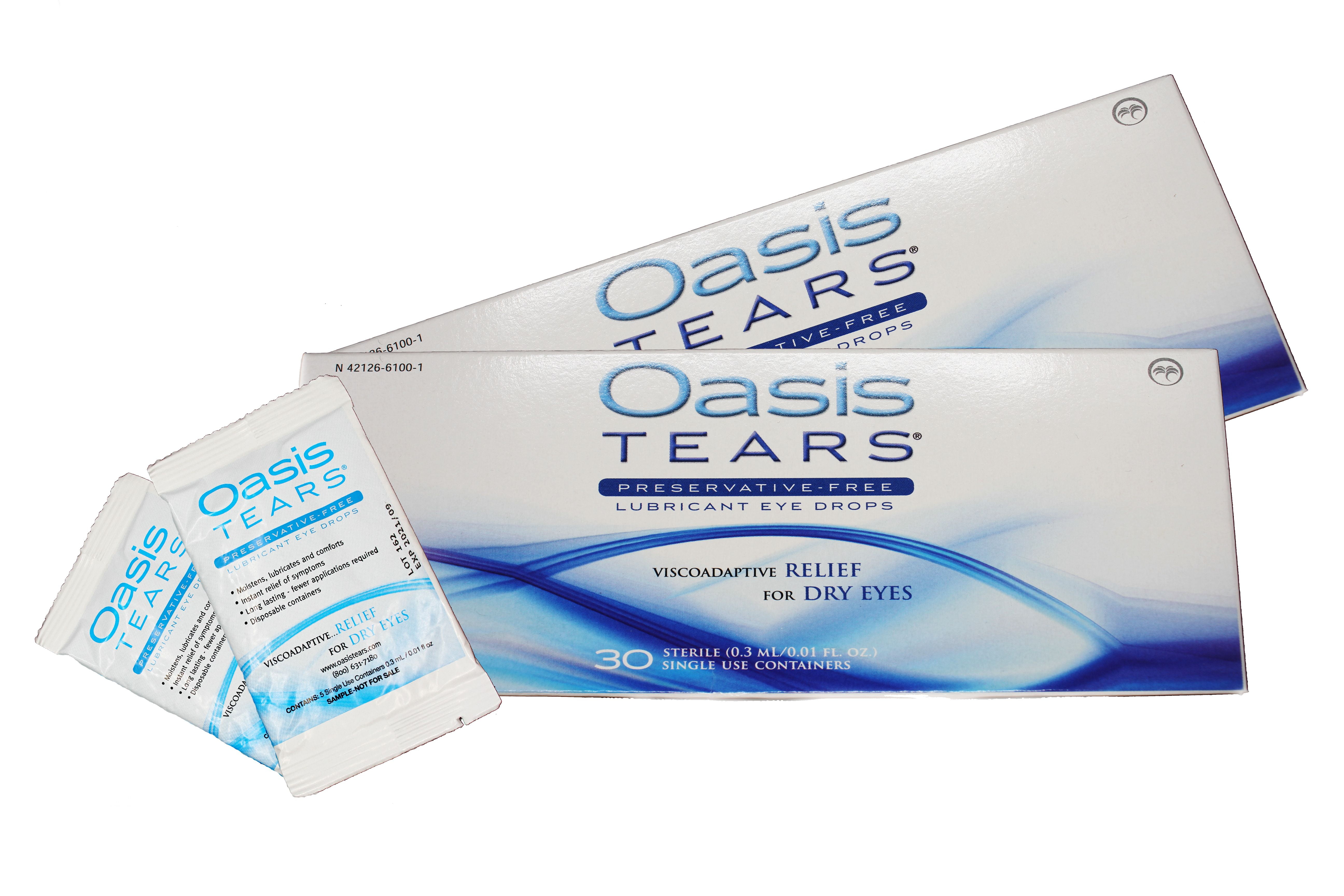 Oasis Tears Lubricant Eye Drops Relief for Dry Eyes, 60 Vials PLUS 10