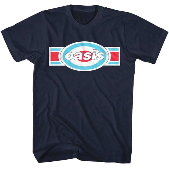 Oasis Britpop Logo Men's T Shirt (Navy, AdultL)