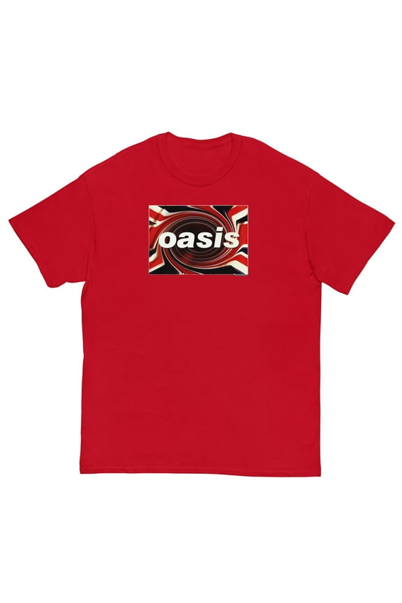 Oasis Union Jack Unisex T-Shirt - Red - Small