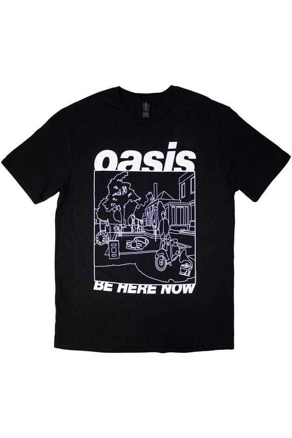 Oasis Unisex T-Shirt: Be Here Now Line Drawing (Small)