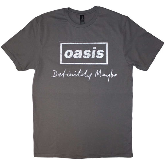 Oasis Unisex T-Shirt: Definitely Maybe Distressed Text Logo (Medium)