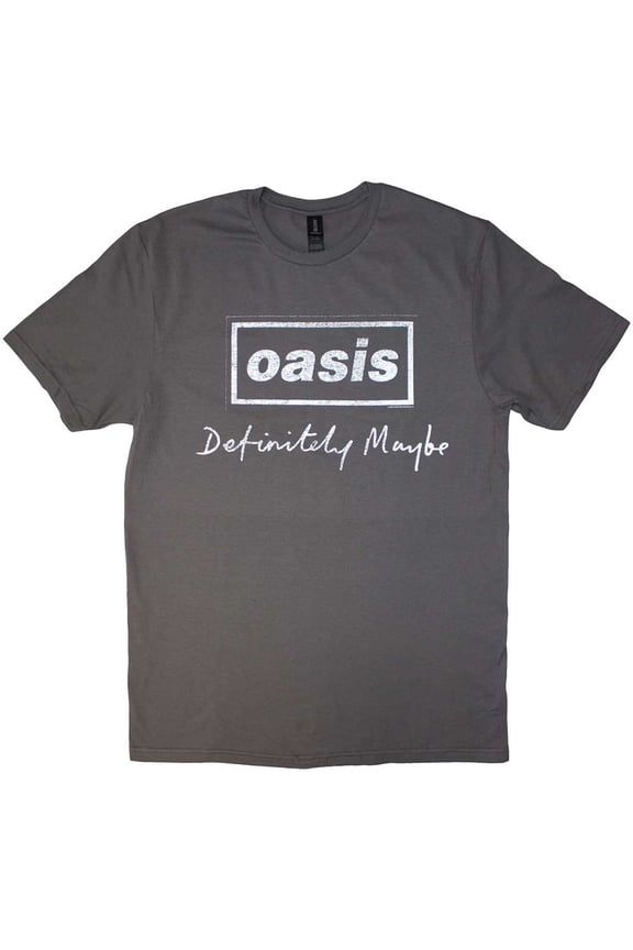 Oasis Unisex T-Shirt: Definitely Maybe Distressed Text Logo (Medium)