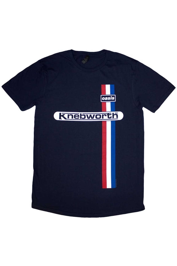 Oasis Unisex T-Shirt: Knebworth Vertical Stripe (Medium)
