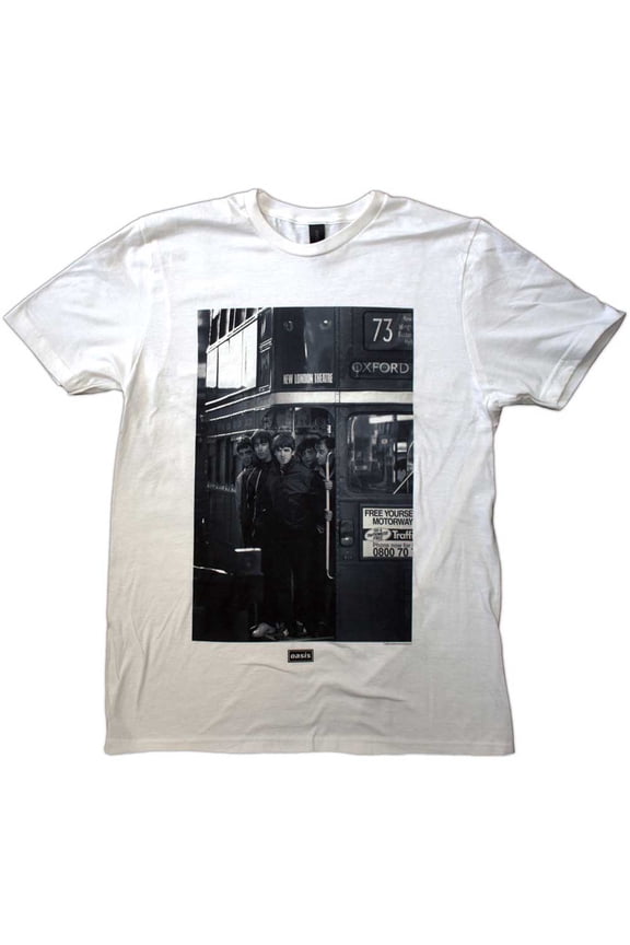 Oasis Unisex T-Shirt: London Bus Photo (Medium)