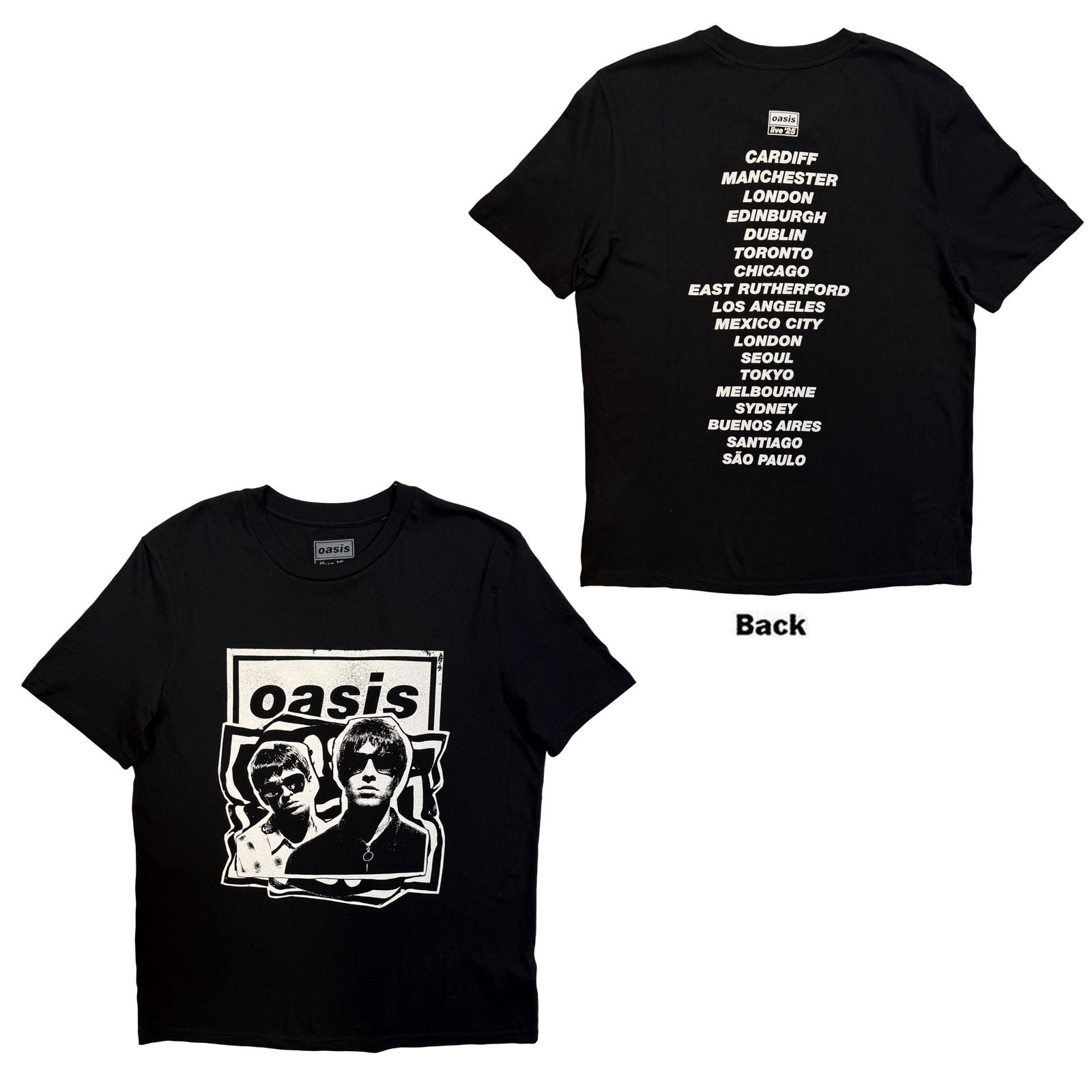 Oasis Unisex T-Shirt: Paper Cut Out Tour (Black) (Back Print & Ex