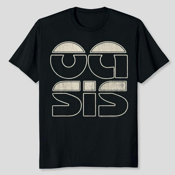 Oasis – White Logo On Black T-Shirt Unisex, Sizes S-5XL, Tbun