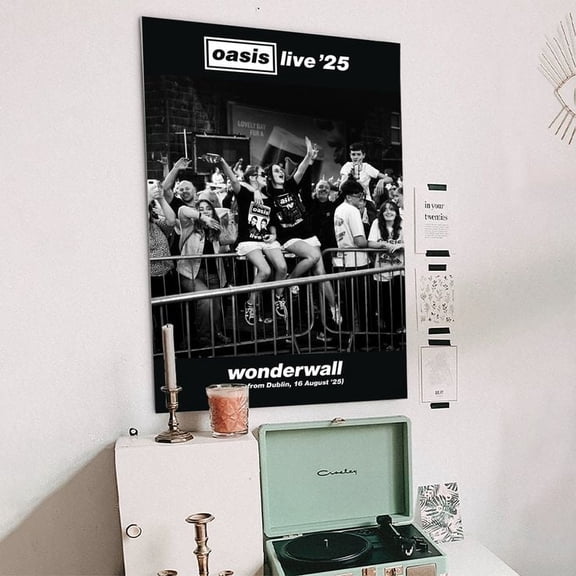 Oasis Wonderwall Live from Dublin, 16 August ‘25 - Poster Unframed