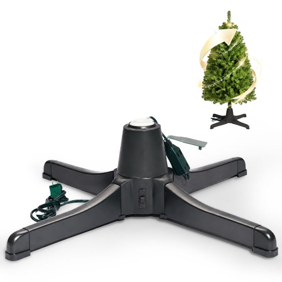 OasisCraft 360 Rotating Christmas Tree Stand for Artificial Trees Fits up to 7.5 FT Trees 80 LBS