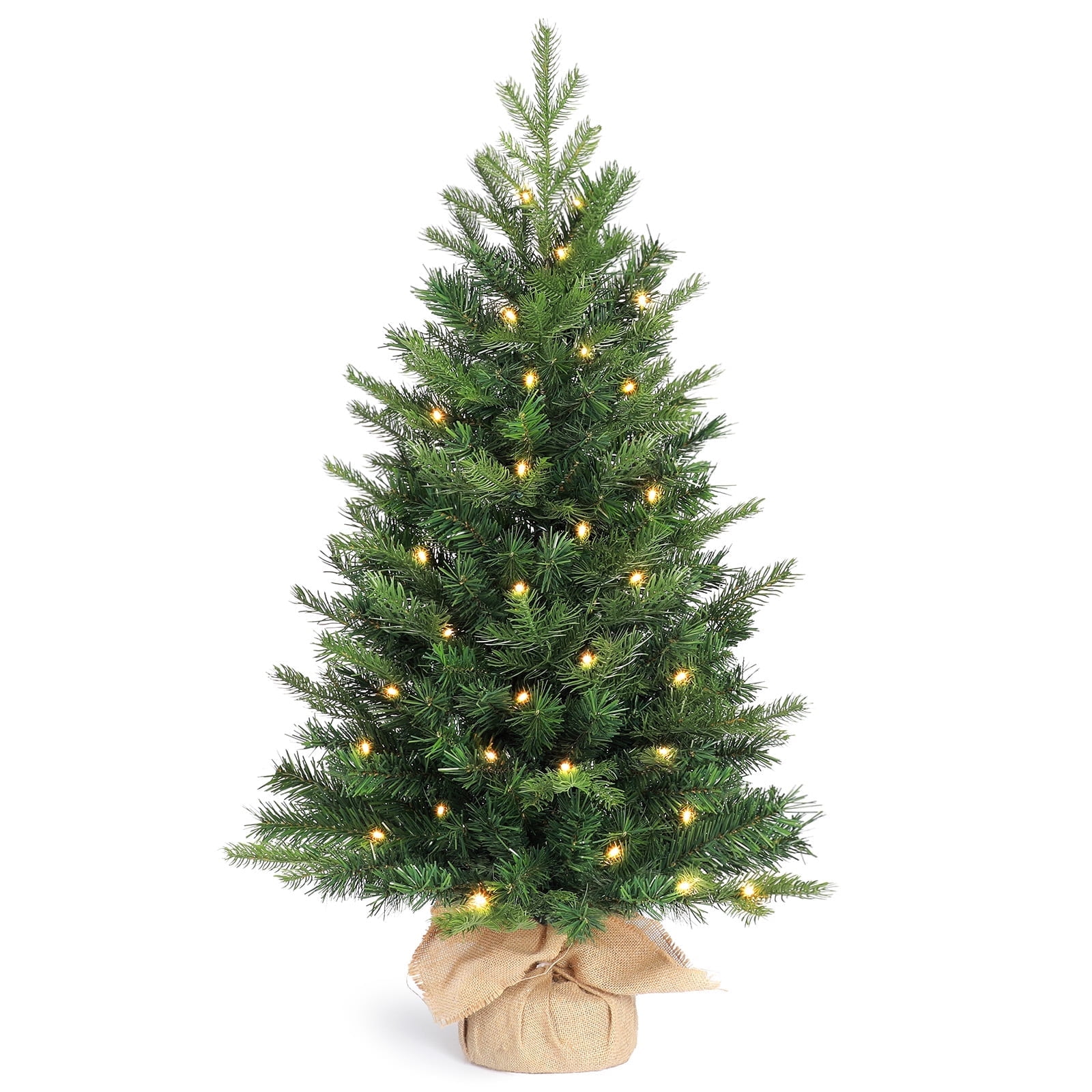 OasisCraft 3ft Pre-lit Artificial Mini Christmas Tree Includes Small ...