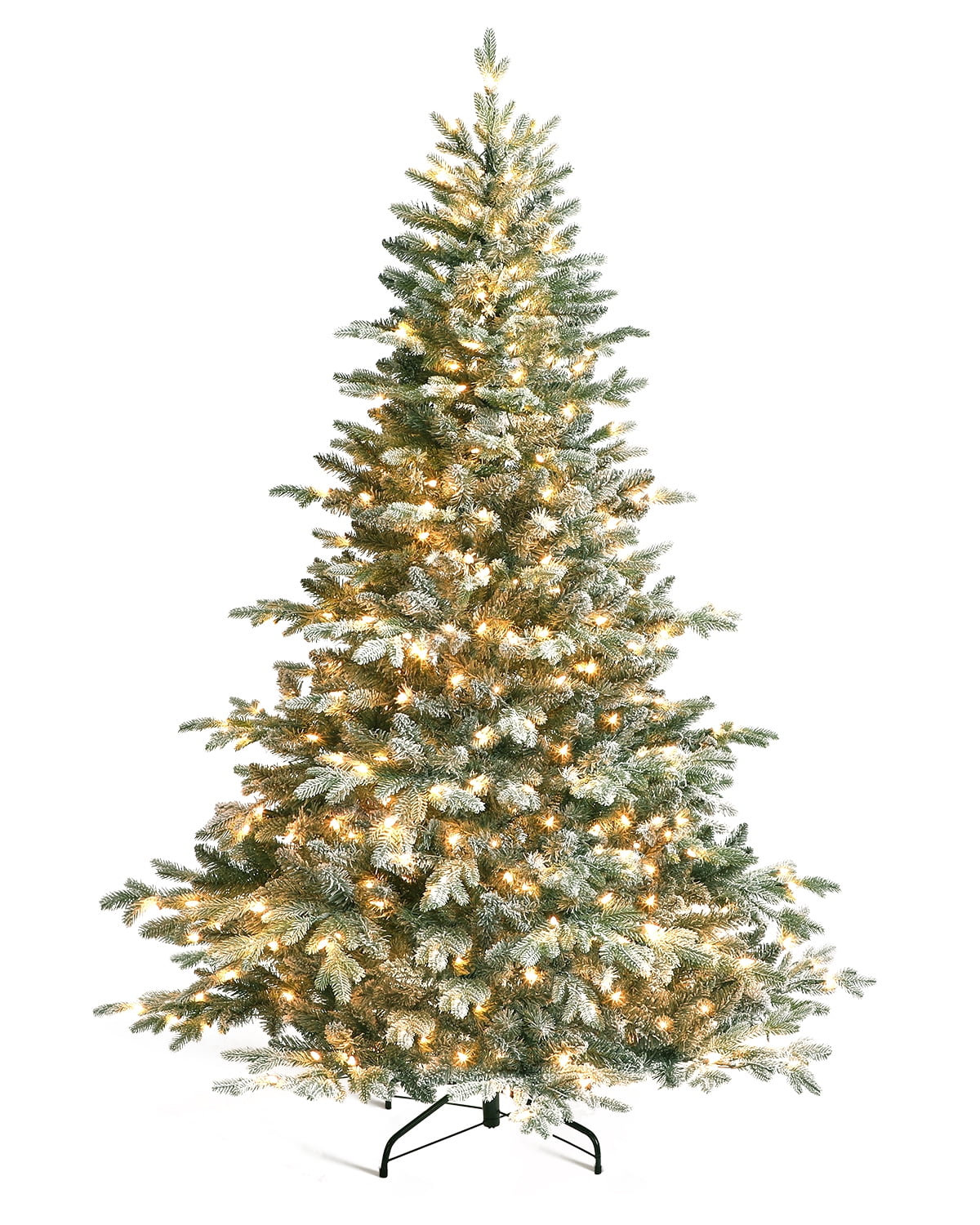 OasisCraft 6.5 Foot Prelit Flocked Aspen Fir Artificial Christmas Tree