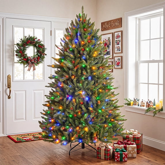 OasisCraft 6.5FT Pre-Lit Artificial Christmas Tree with Remote 450 LED Lights